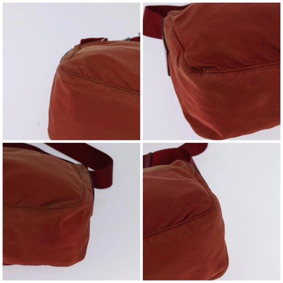 PRADA Shoulder Bag Nylon Red Silver Auth - Picture 16 of 16